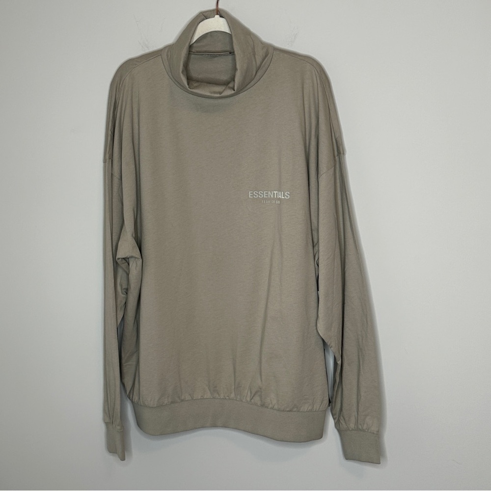 Essentials Fear Of God Mock Neck Pullover Tan‎ Size XL Long Sleeve Neutral NWT
